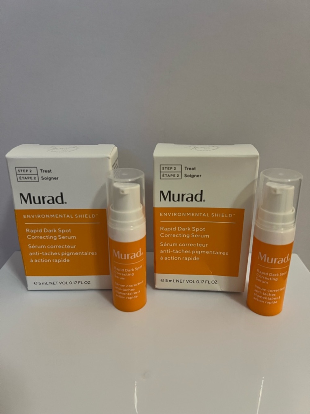 Lot of 2 - MURAD Rapid Dark Correcting Serum .17 fl oz/5ml each Travel size